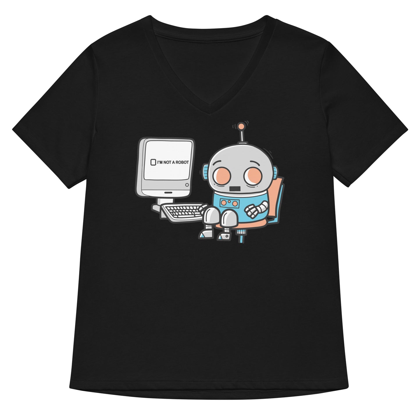 Robot Captcha Women's V-Neck Tee