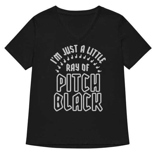 Ray Of Pitch Black Women's V-Neck Tee