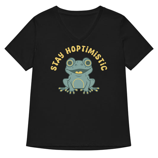 Stay Hoptimistic Women's V-Neck Tee