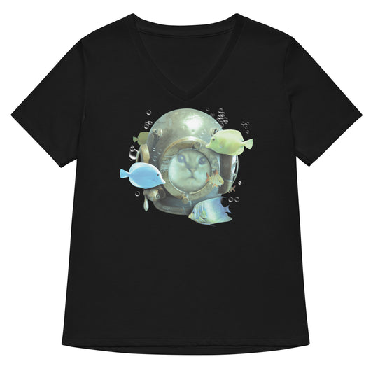 20,000 Purrrs Under The Sea Women's V-Neck Tee