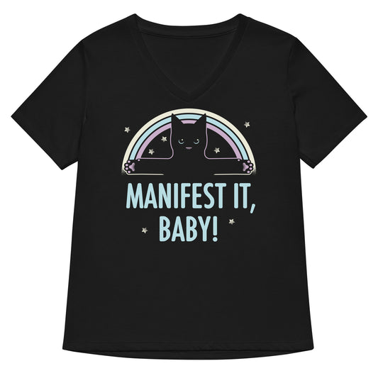 Manifest It, Baby! Women's V-Neck Tee