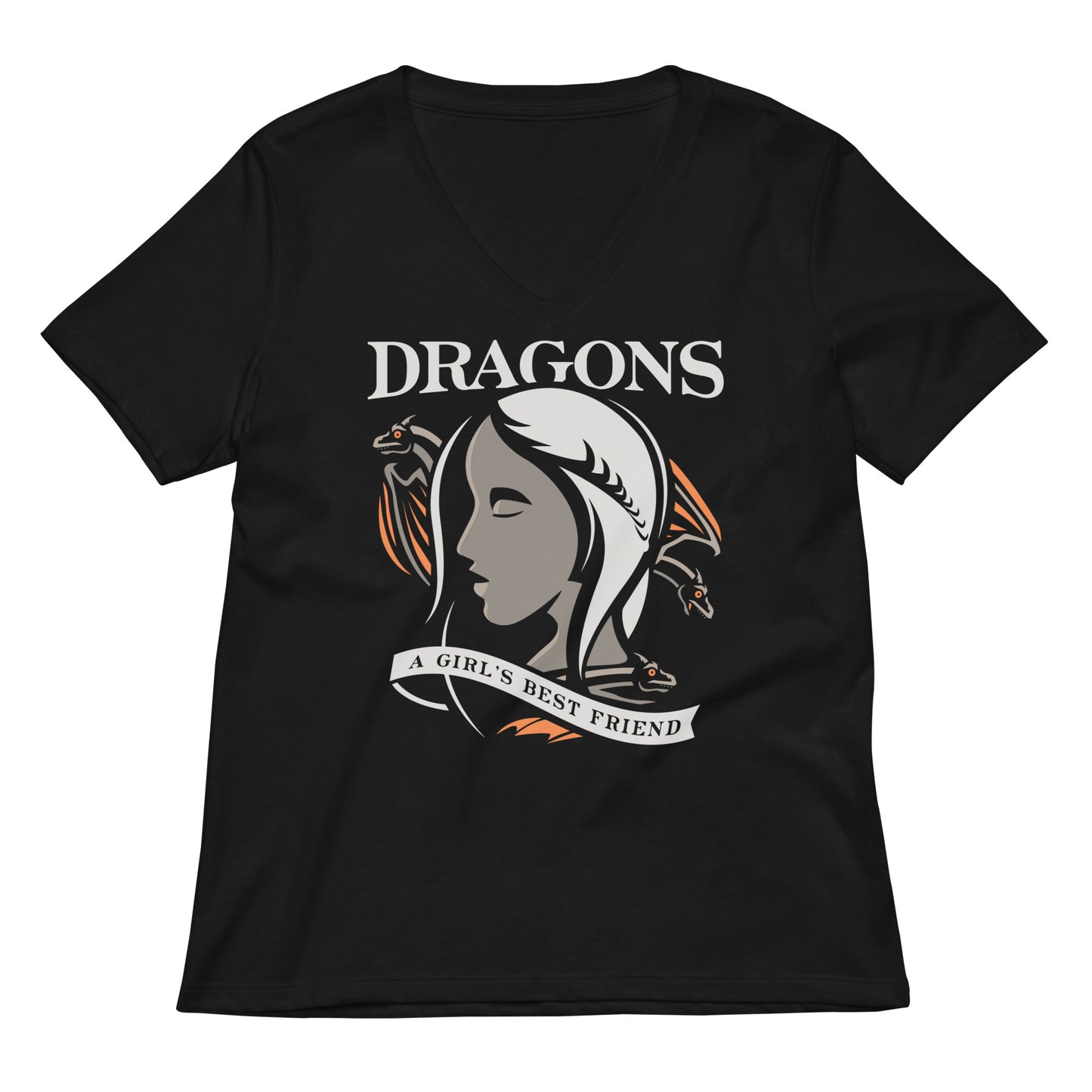 Dragons Are A Girl's Best Friend Women's V-Neck Tee