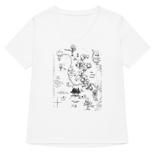 100 Acre Map Women's V-Neck Tee