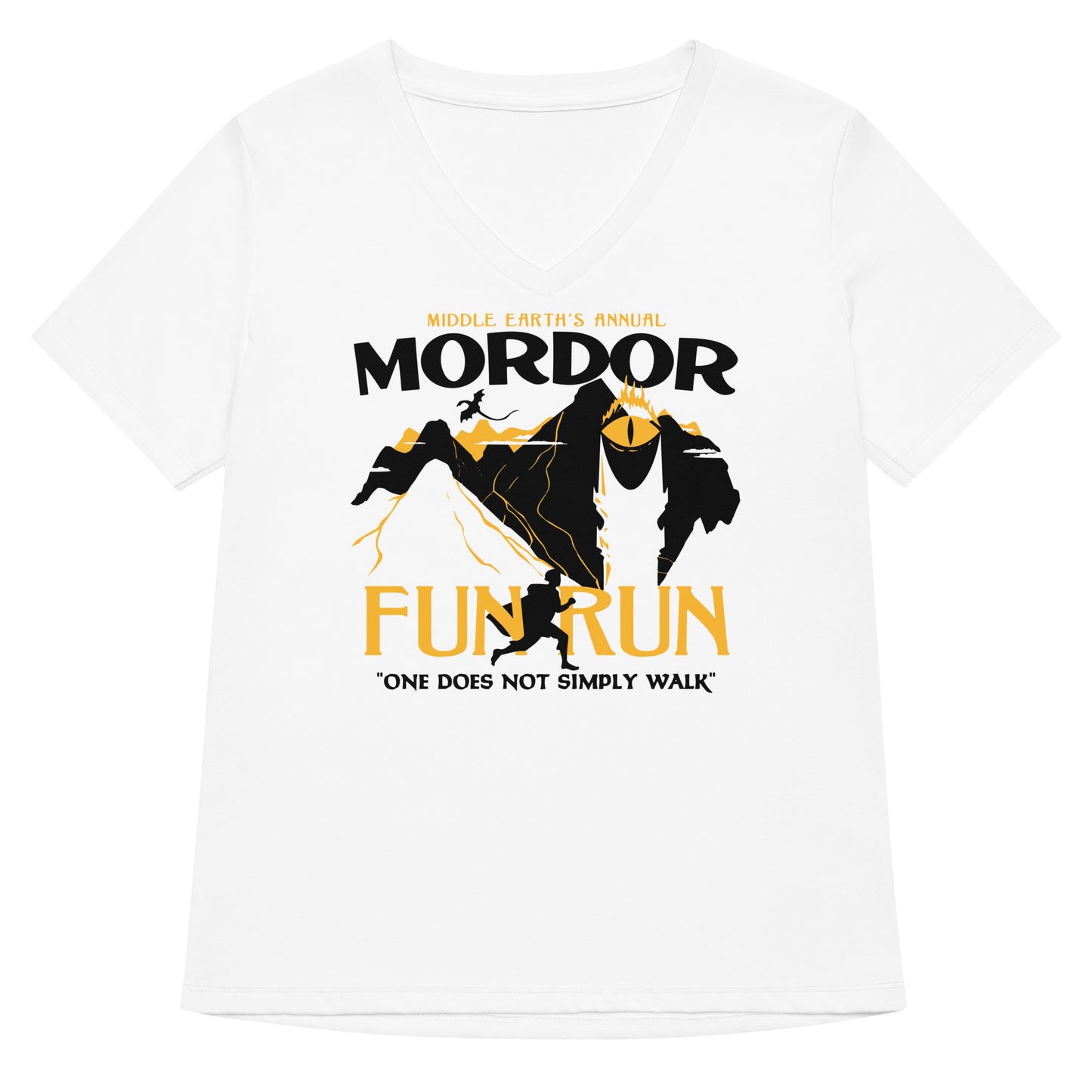 Mordor Fun Run Women's V-Neck Tee