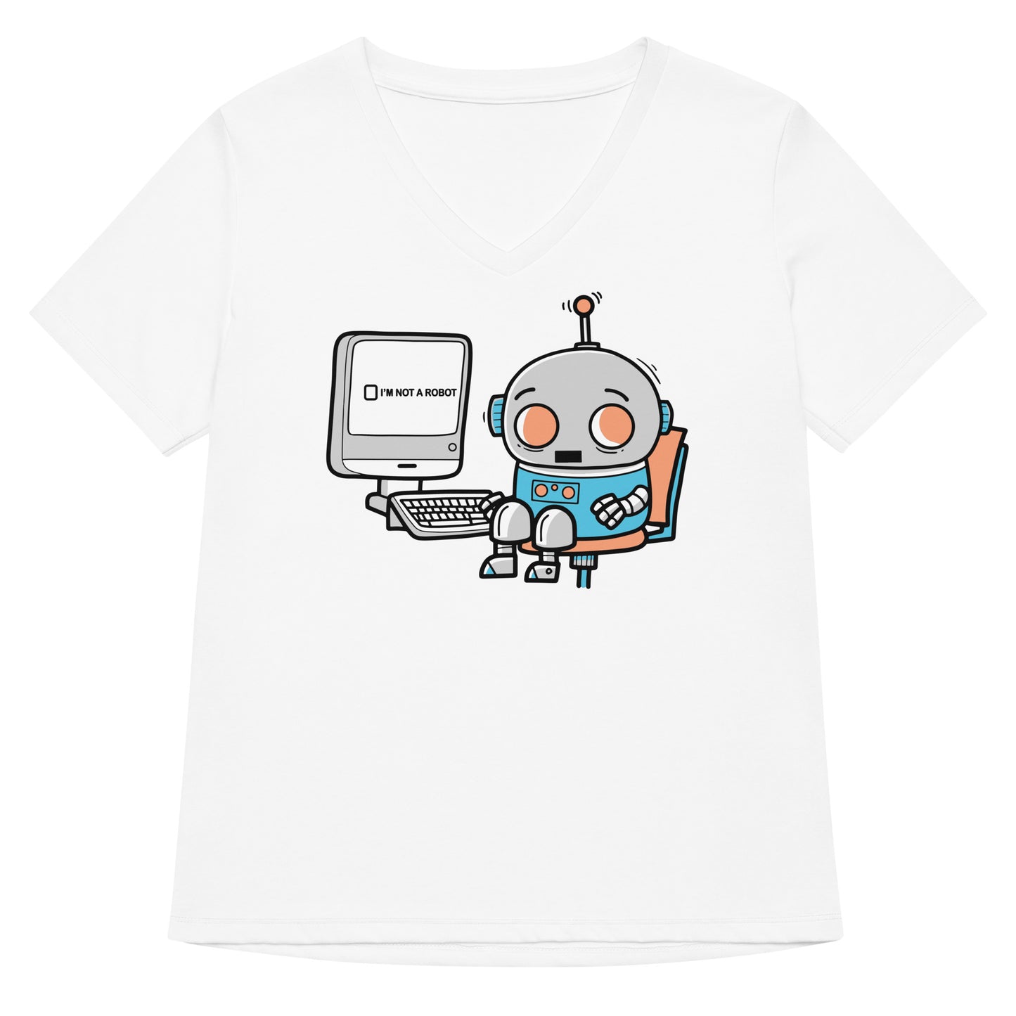 Robot Captcha Women's V-Neck Tee