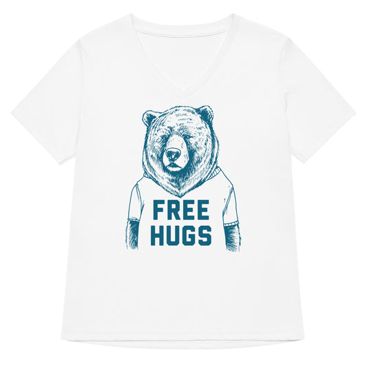 Free Hugs Bear Women's V-Neck Tee