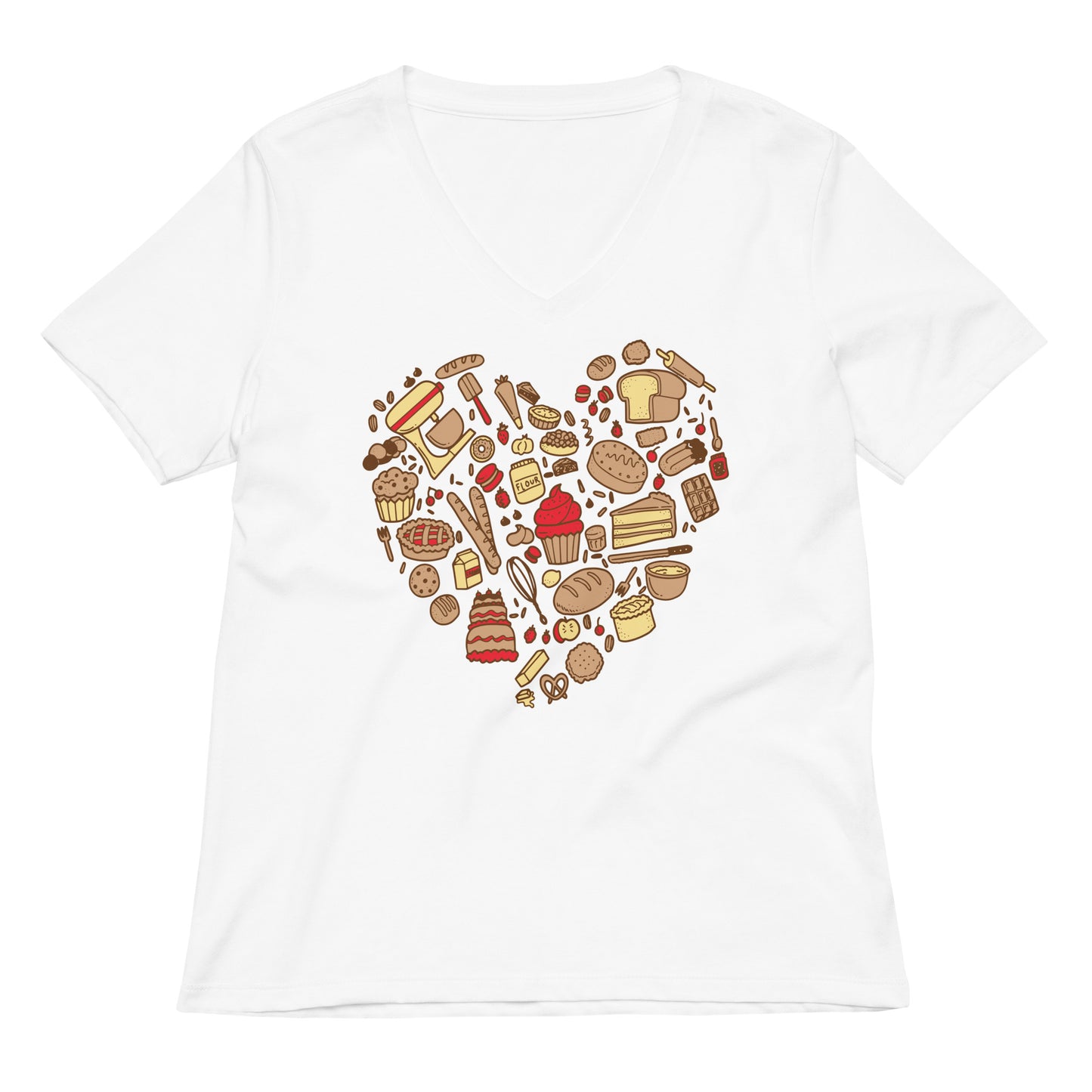 Baking Heart Women's V-Neck Tee