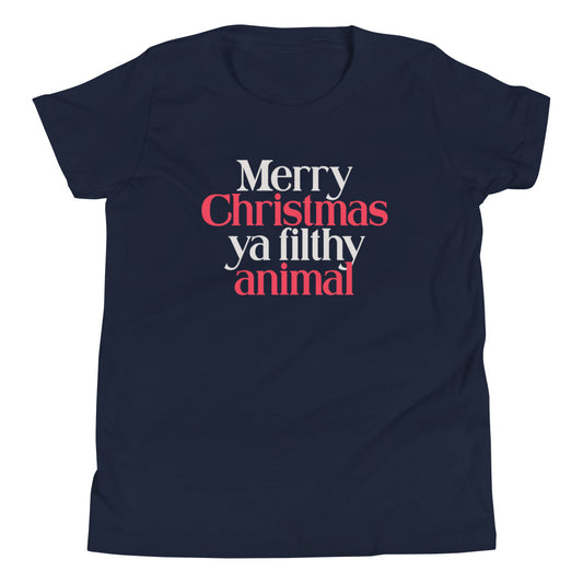 Merry Christmas Ya Filthy Animal Kid's Youth Tee