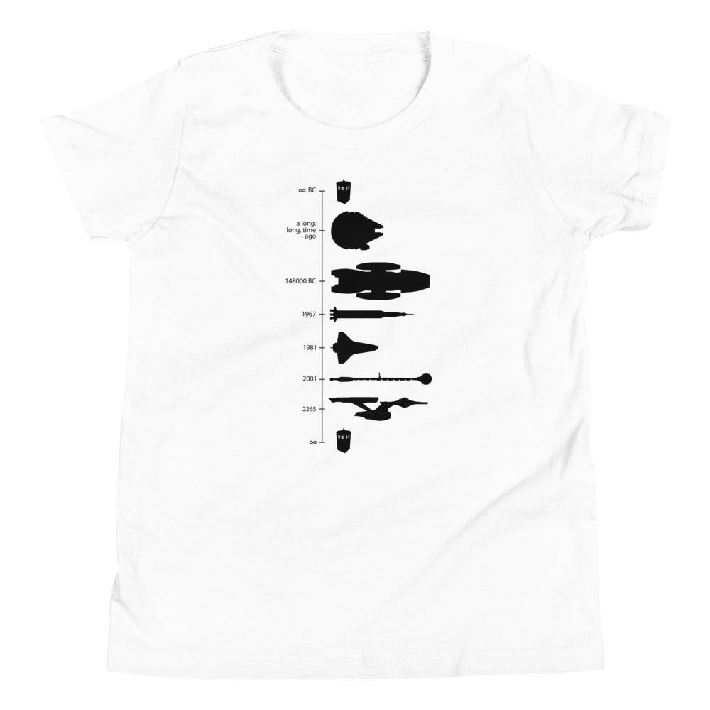 Space Ship Timeline Kid's Youth Tee